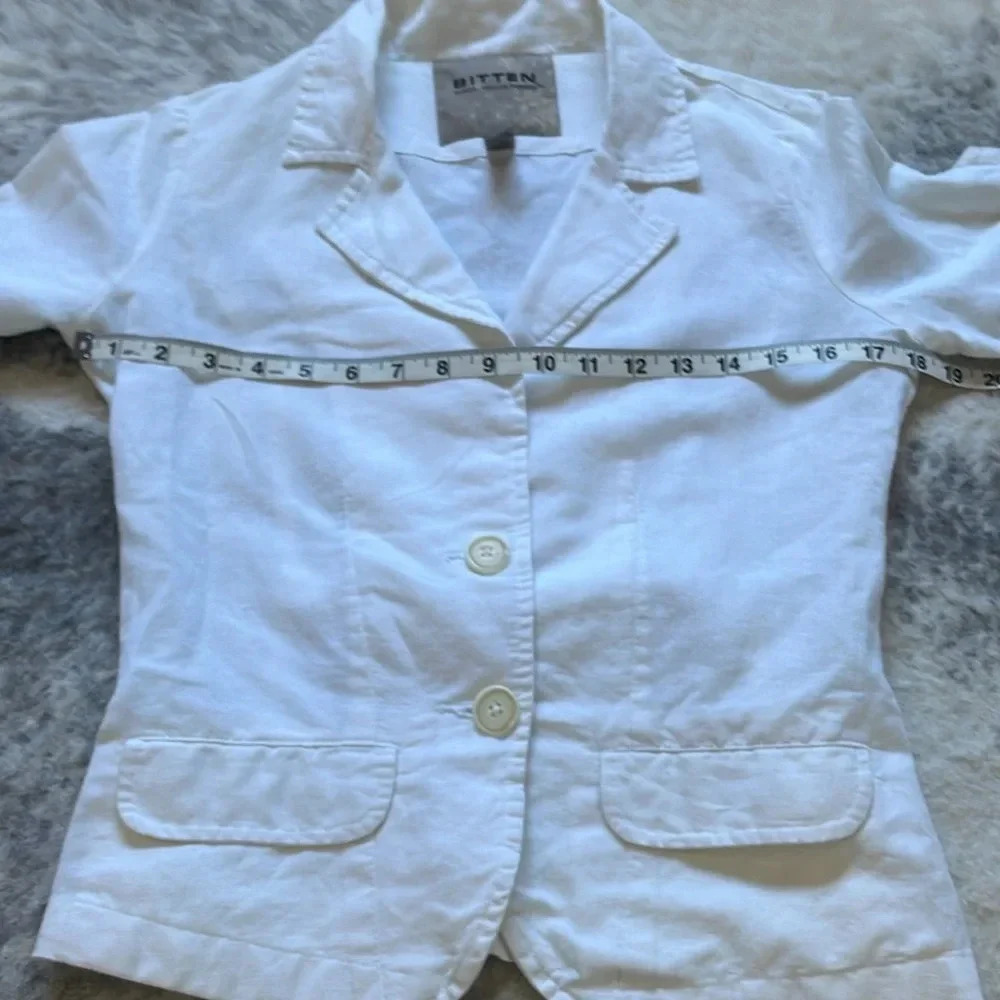 🔥4/$20 Bitten White Linen Blazer - Picture 12 of 16